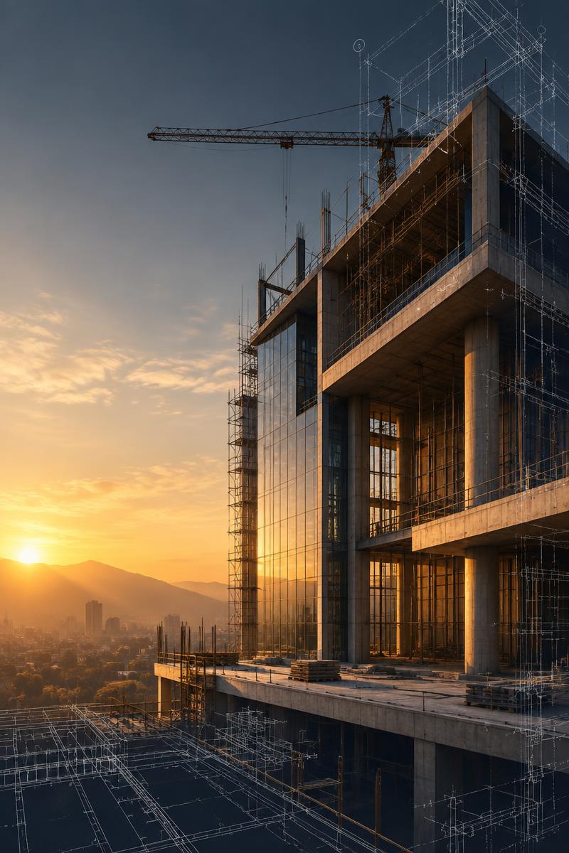 Modern construction site ready for development